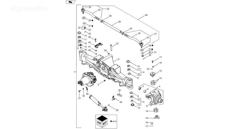 наконечник рулевой тяги 87455743 для трактора колесного New Holland T6090 T6070