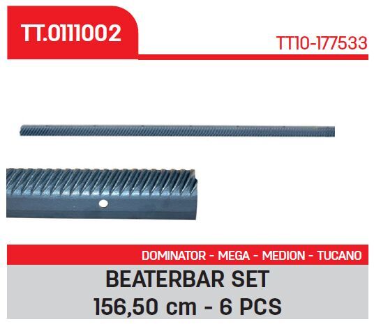 BEATERBAR SET  Temtar 156,50 cm - 6 PCS 177533 для зерноуборочного комбайна Claas DOMINATOR - MEGA - MEDION - TUCANO